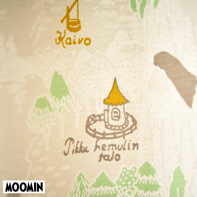 【MOOMIN ムーミン】ムーミン谷の地図 地図の中で個性溢れるキャラクターたちが楽しそうに暮らす情景が描かれた遮光カーテン アイボリー 幅100×丈135~200cm(1枚入)