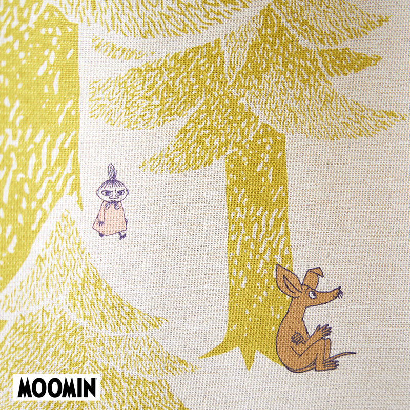 【MOOMIN ムーミン】PUUT drape プート ドレープ ムーミンと仲間たちが繊細なタッチの木々に隠れた北欧ナチュラル遮光カーテン イエロー 幅100×丈135~200cm(1枚入)