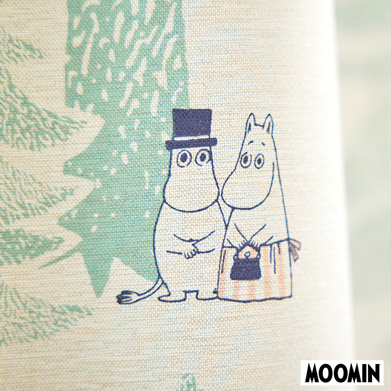 【MOOMIN ムーミン】PUUT drape プート ドレープ ムーミンと仲間たちが繊細なタッチの木々に隠れた北欧ナチュラル遮光カーテン ライトブルーグリーン 幅100×丈135~200cm(1枚入)