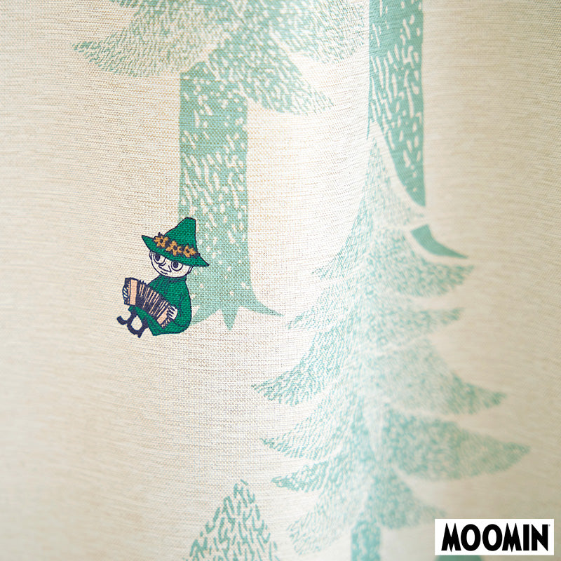 【MOOMIN ムーミン】PUUT drape プート ドレープ ムーミンと仲間たちが繊細なタッチの木々に隠れた北欧ナチュラル遮光カーテン ライトブルーグリーン 幅100×丈135~200cm(1枚入)