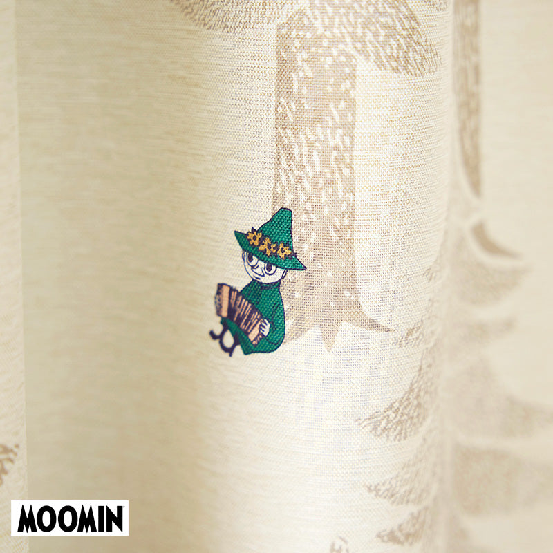 【MOOMIN ムーミン】PUUT drape プート ドレープ ムーミンと仲間たちが繊細なタッチの木々に隠れた北欧ナチュラル遮光カーテン ライトブラウン 幅100×丈135~200cm(1枚入)