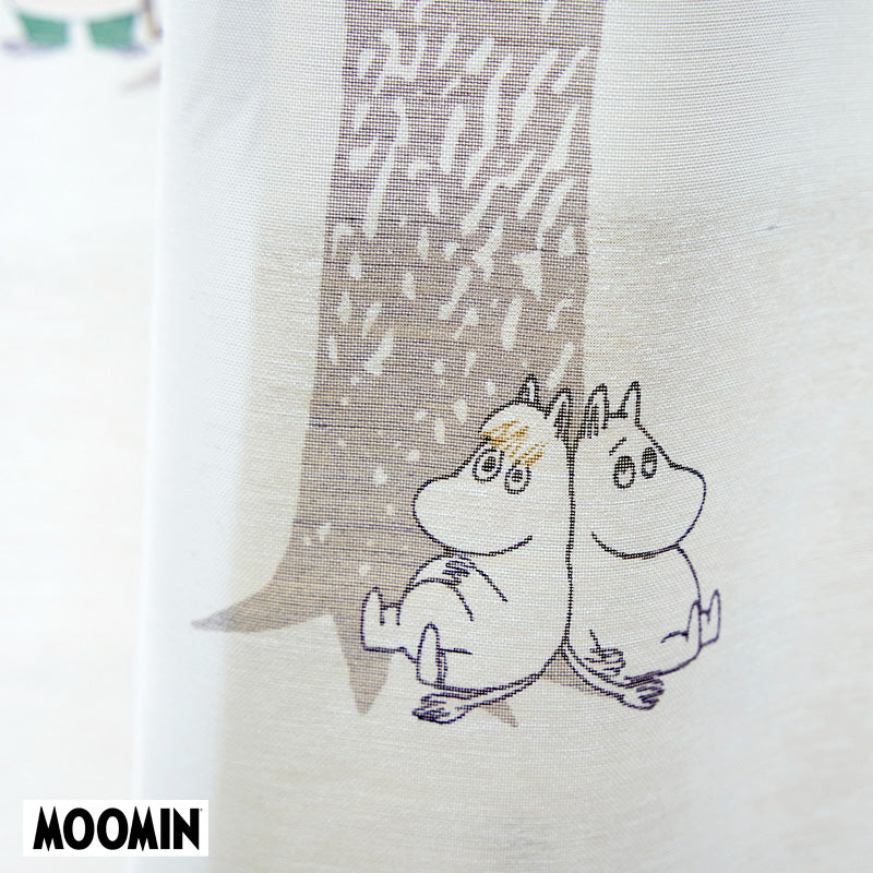 【MOOMIN ムーミン】PUUT BORDER voile プートボーダー ボイル ムーミンと仲間たちが隠れた北欧テイストなデザインレースカーテン 幅100×丈133~198cm(1枚入)