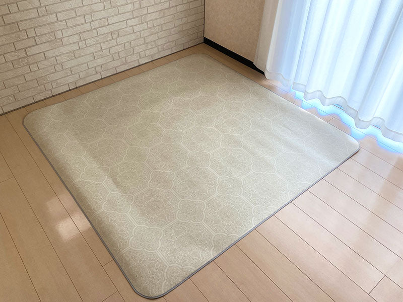 汚れても拭き取るだけでキレイ!はっ水&抗菌加工防炎ダイニングラグ Elm - エルム アイボリー