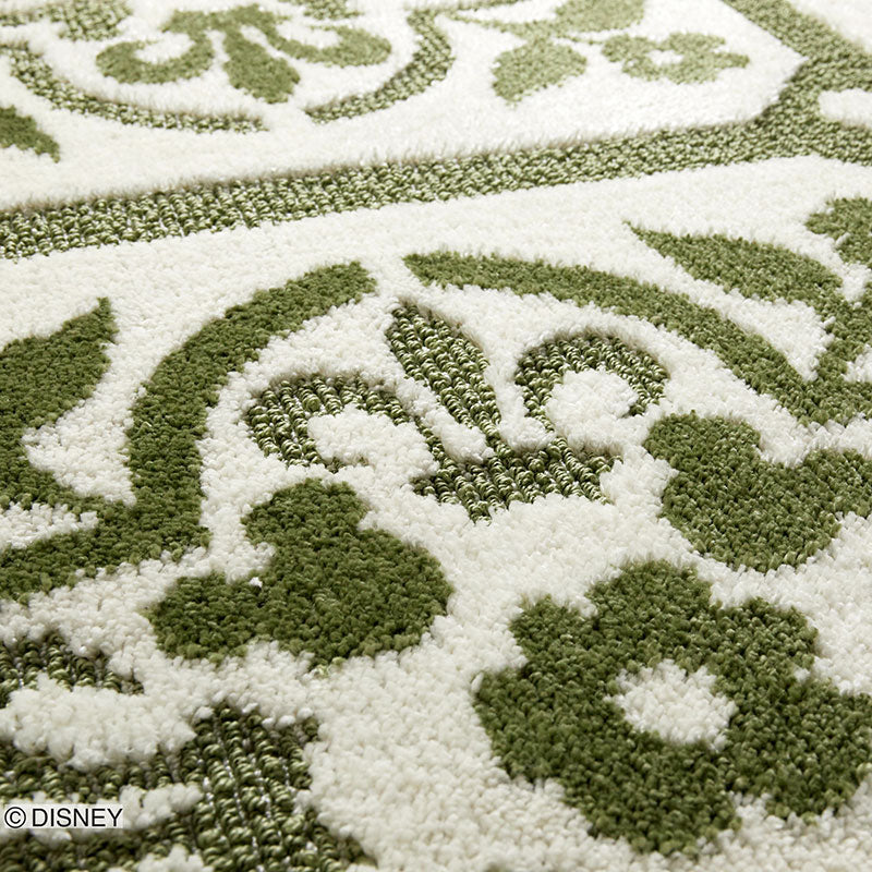 【Disney】ヨーロピアンスタイルをイメージしたエレガントなラグ MICKEY Carreaux RUG- ミッキー カローラグ グリーン