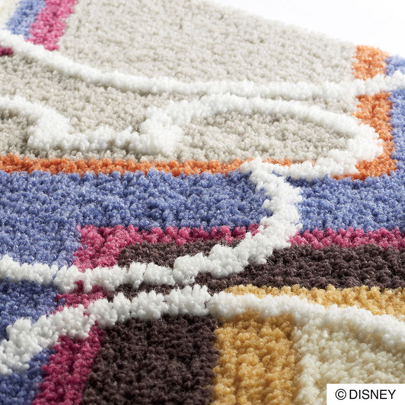 【Disney】ヘリンボーンとミツマルがリズミカルなモダン柄玄関マット MICKEY Colorful herringbone MAT- ミッキー カラフルヘリンボーンマット グレー