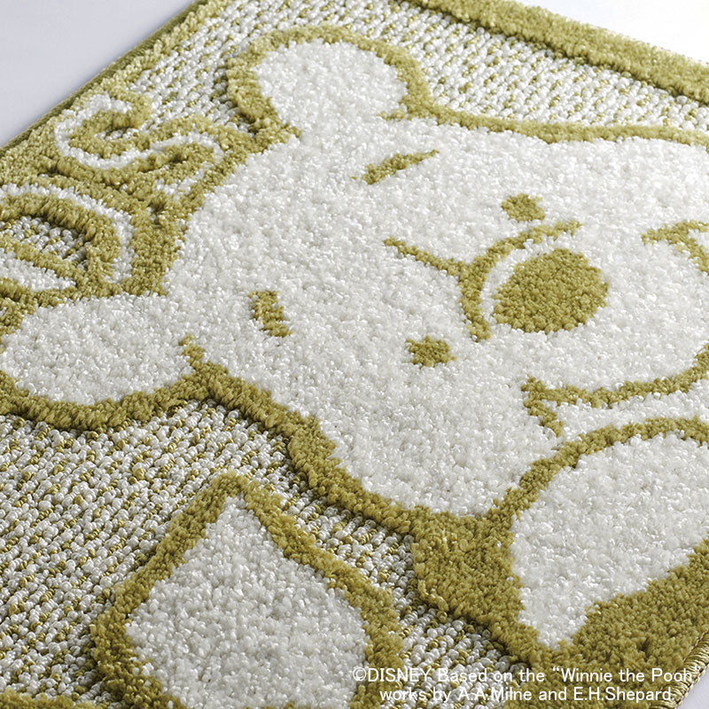 【Disney】プーとピグレットが仲良く窓から顔をのぞかせてる玄関マット POOH Friends MAT-プー フレンズマット グリーン