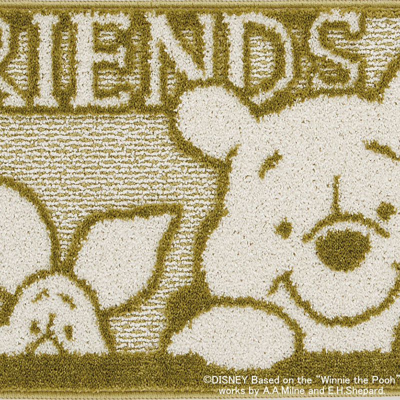 【Disney】プーとピグレットが仲良く窓から顔をのぞかせてる玄関マット POOH Friends MAT-プー フレンズマット グリーン