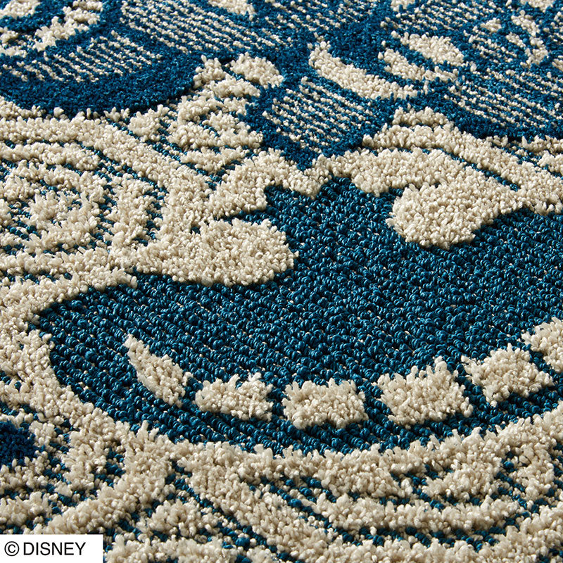【Disney】バラのブーケがエレガントなデザインのアリスラグ ALICE Rose Bouquet RUG- アリス ローズブーケラグ ネイビー
