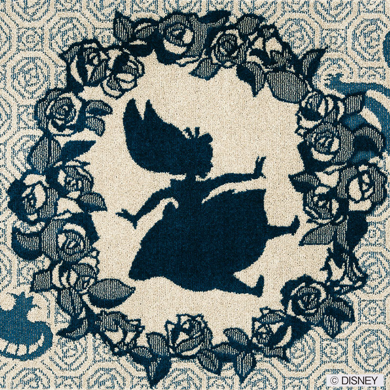 【Disney】バラのブーケがエレガントなデザインのアリスラグ ALICE Rose Bouquet RUG- アリス ローズブーケラグ ネイビー