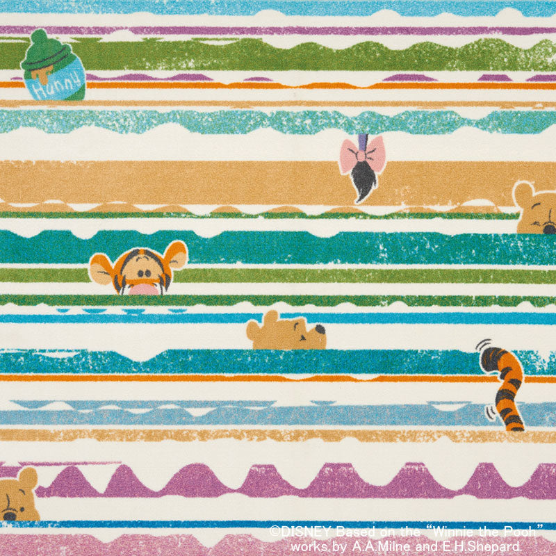 【Disney】100エーカーの仲間たちが楽しくかくれんぼしているラグ POOH Look in RUG- プー ルックインラグ マルチ