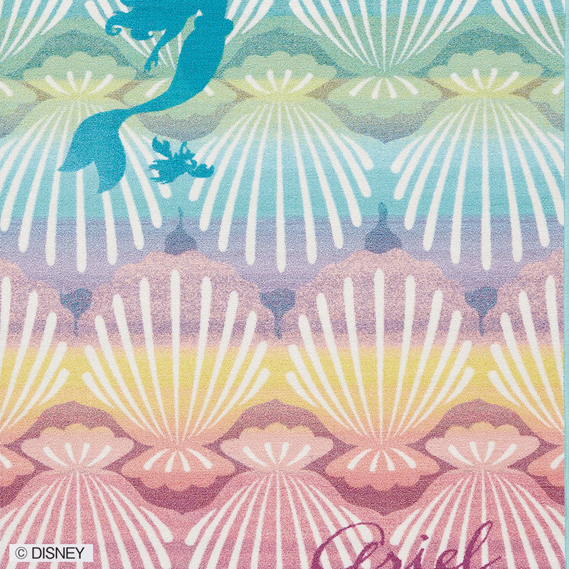 【Disney】カラフルなグラデーションの貝殻模様のラグ PRINCES Shell fish RUG- プリンセス シェルフィッシュラグ ブルー