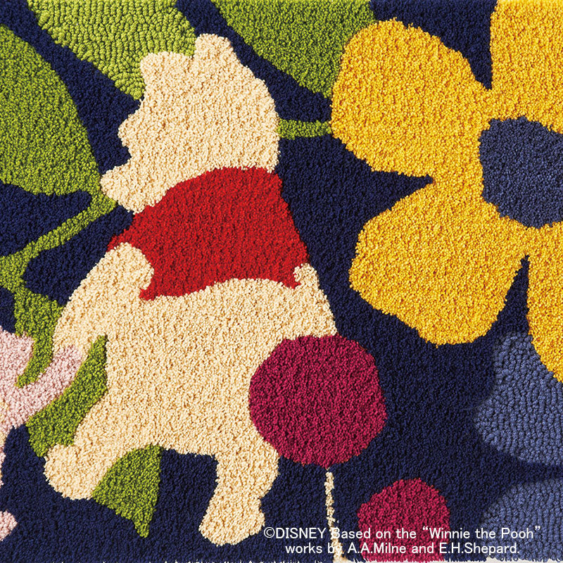【Disney】プーとピグレットが仲良く森の中を散歩している玄関マット POOH Talk MAT- プー トークマット