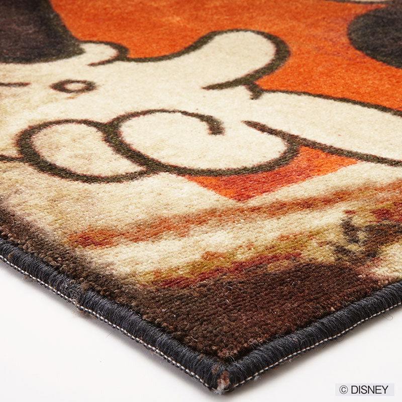 【Disney】ポスターモチーフのビンテージ感たっぷりの大人のラグ MICKEY Haunted house RUG- ミッキー ホーンテッドハウスラグ レッド