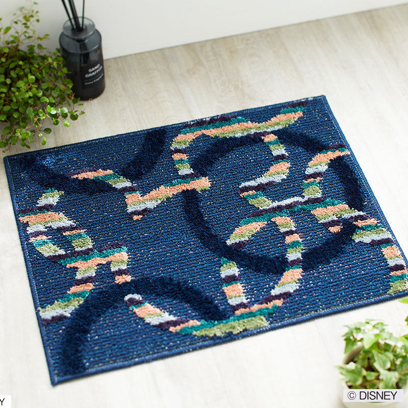 【Disney】リング柄にミツマルを絡めたベーシックなデザインのキッチンマット MICKEY Mitsumaru circle KITCHENMAT - ミッキー ミツマルサークルキッチンマット
