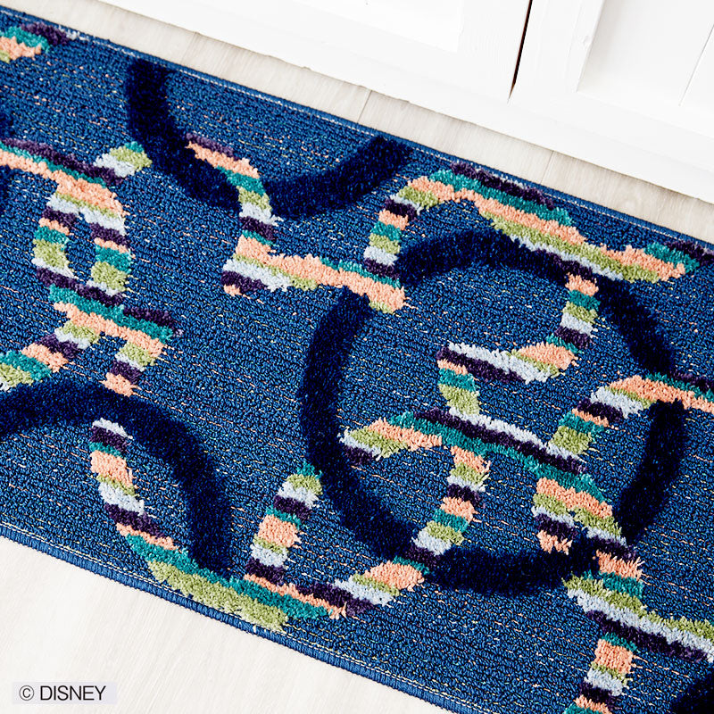 【Disney】リング柄にミツマルを絡めたベーシックなデザインのキッチンマット MICKEY Mitsumaru circle KITCHENMAT - ミッキー ミツマルサークルキッチンマット