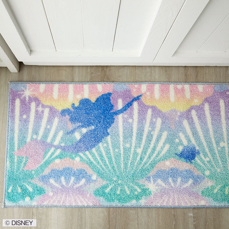 【Disney】カラフルなグラデーションの貝殻模様のキッチンマット PRINCES Shell KITCHENMAT - プリンセス シェルキッチンマット