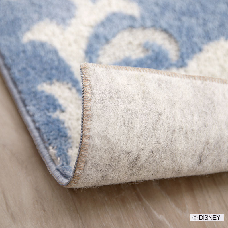 【Disney ディズニー】アリエルとダマスク柄がエレガントなラグ PRINCES Damask RUG - プリンセス ダマスクラグ ブルー