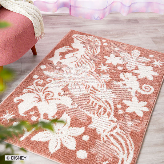 【Disney ディズニー】ラプンツェルの花の髪飾りが華やかでエレガントなラグ PRINCES Tangled RUG - プリンセス タングルドラグ