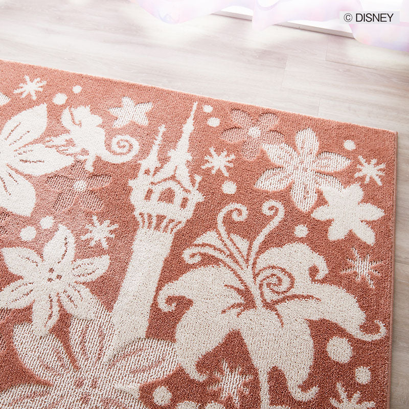 【Disney ディズニー】ラプンツェルの花の髪飾りが華やかでエレガントなラグ PRINCES Tangled RUG - プリンセス タングルドラグ