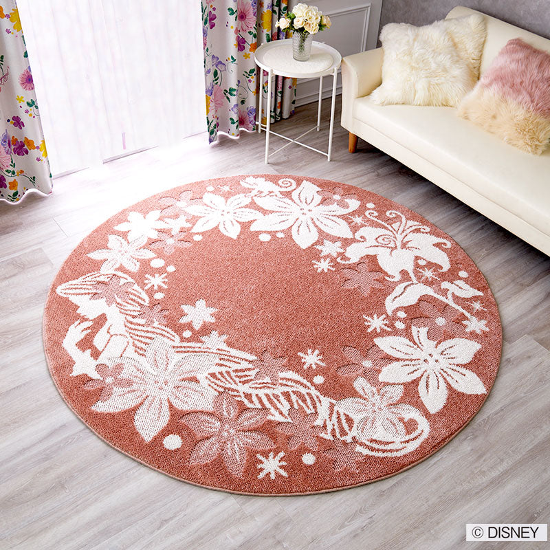 【Disney ディズニー】ラプンツェルの花の髪飾りが華やかでエレガントなラグ PRINCES Tangled RUG - プリンセス タングルドラグ