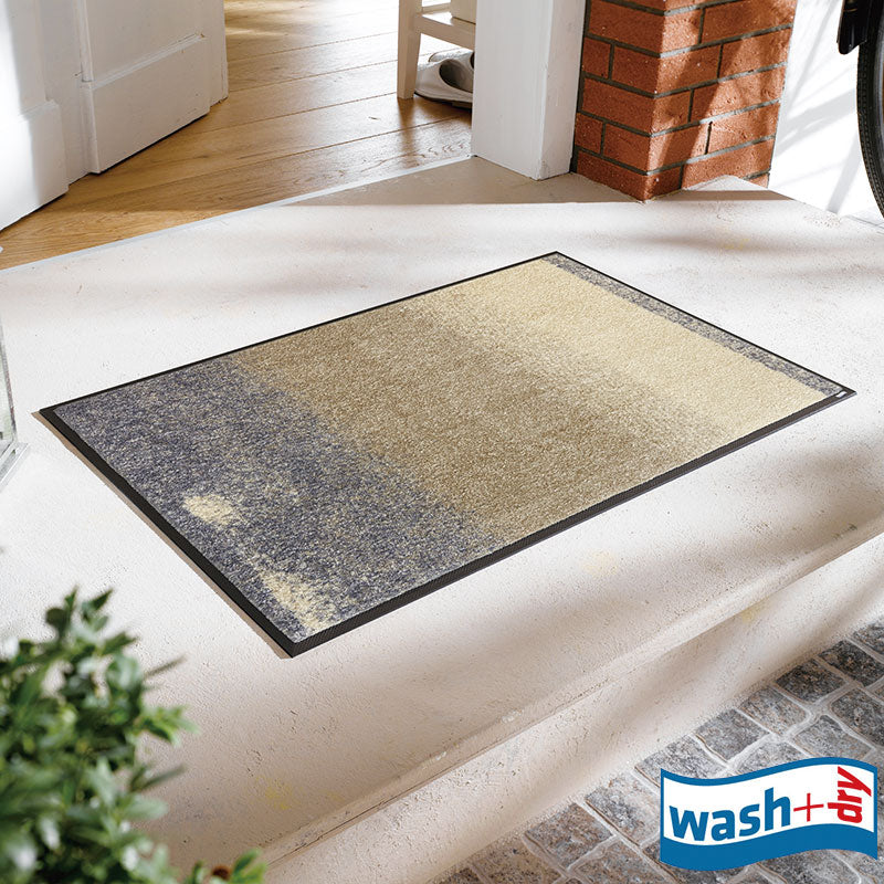 室内・屋外どちらでも使える機能性と丈夫さが魅力の洗える玄関マット 50×75cm 75×120cm wash+dry(ウォッシュ アンド ドライ) Medley beige