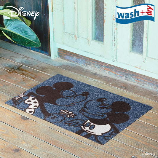室内・屋外どちらでも使える機能性と丈夫さが魅力の洗える玄関マット 50×75cm wash+dry(ウォッシュ アンド ドライ) Mickey/ミッキー&ミニー