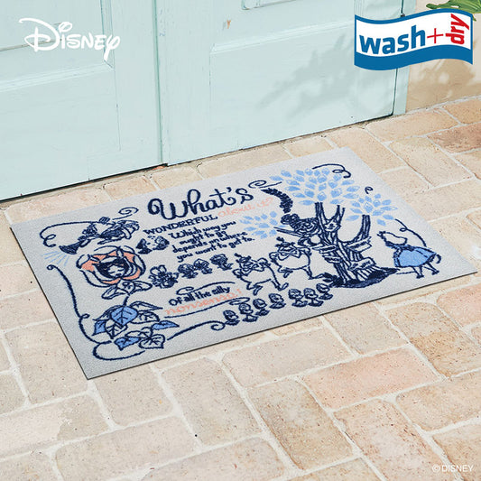 室内・屋外どちらでも使える機能性と丈夫さが魅力の洗える玄関マット 75×120cm wash+dry(ウォッシュ アンド ドライ) 不思議の国のアリス