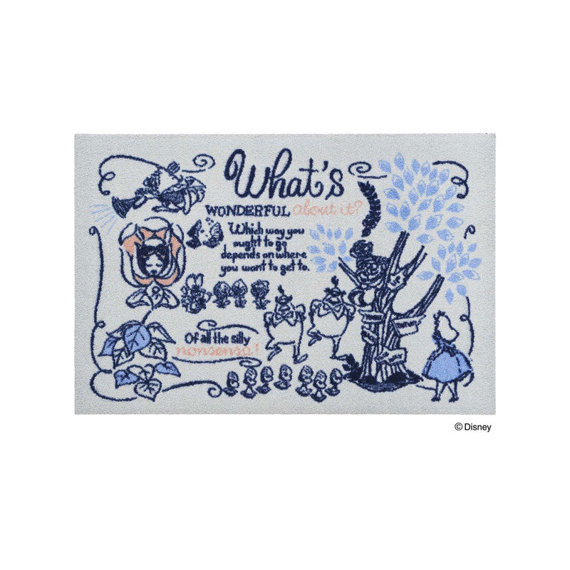 室内・屋外どちらでも使える機能性と丈夫さが魅力の洗える玄関マット 75×120cm wash+dry(ウォッシュ アンド ドライ) 不思議の国のアリス