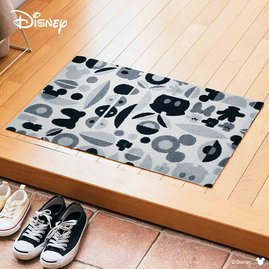 室内・屋外どちらでも使える機能性と丈夫さが魅力の洗える玄関マット 75×120cm wash+dry(ウォッシュ アンド ドライ) Mickey/ミッキー&ミニー モチーフ グレー