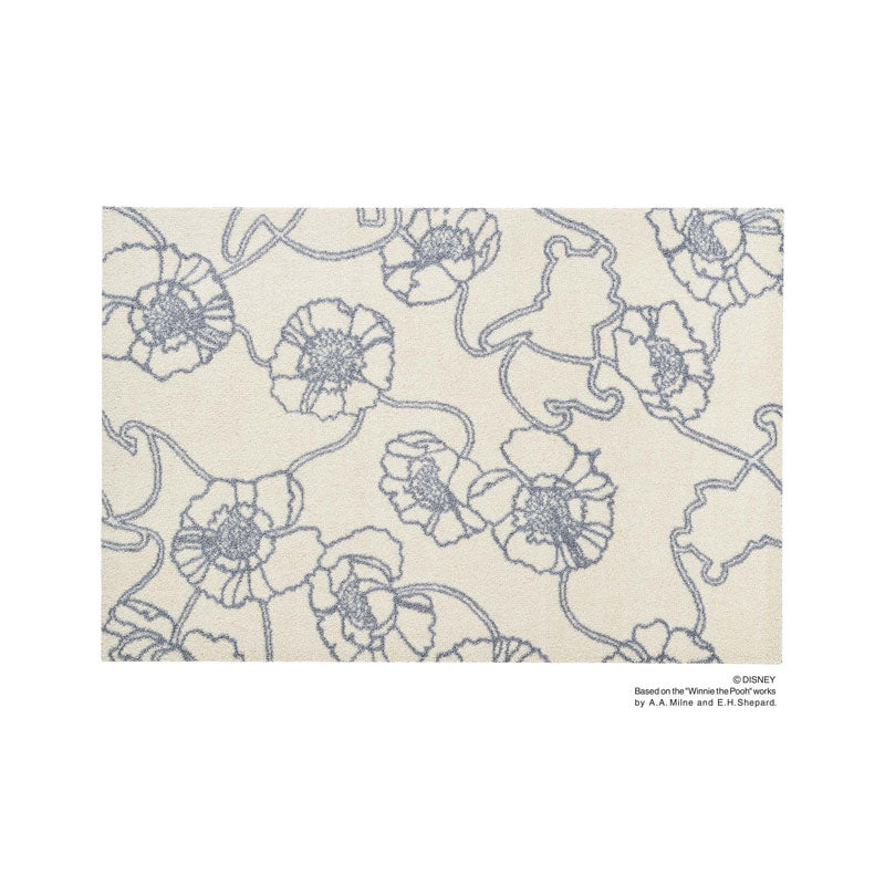 室内・屋外どちらでも使える機能性と丈夫さが魅力の洗える玄関マット 75×120cm wash+dry(ウォッシュ アンド ドライ) Phoo/くまのプーさん アネモネ ベージュ