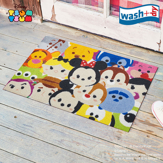 室内・屋外どちらでも使える機能性と丈夫さが魅力の洗える玄関マット 50×75cm wash+dry(ウォッシュ アンド ドライ) Tsum Tsum/ツムツム