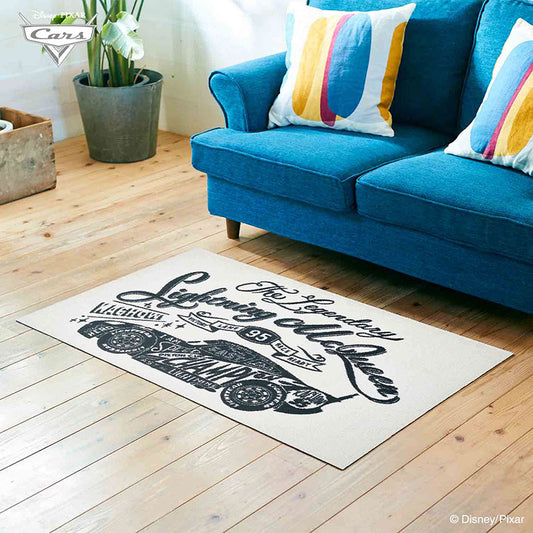 室内・屋外どちらでも使える機能性と丈夫さが魅力の洗える玄関マット 75×120cm wash+dry(ウォッシュ アンド ドライ) Cars/カーズ マックイーン モノクロ