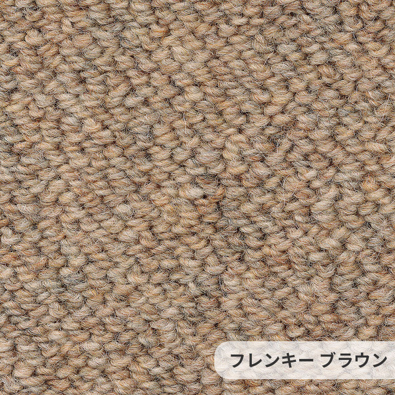 ウールでありながらリーズナブル!不規則な並びのパイルが穏やかな印象をもたらすウールカーペット Frenkie - フレンキー ブラウン