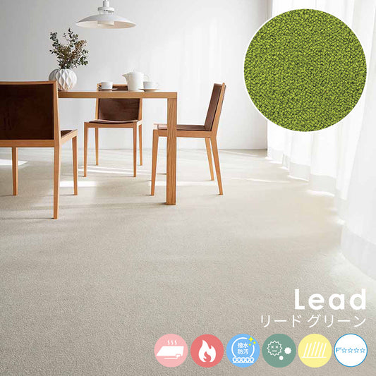 ミックス感のある糸を使い色に絶妙な深みを与え使いやすい色を厳選したナイロンカーペット Lead - リード グリーン