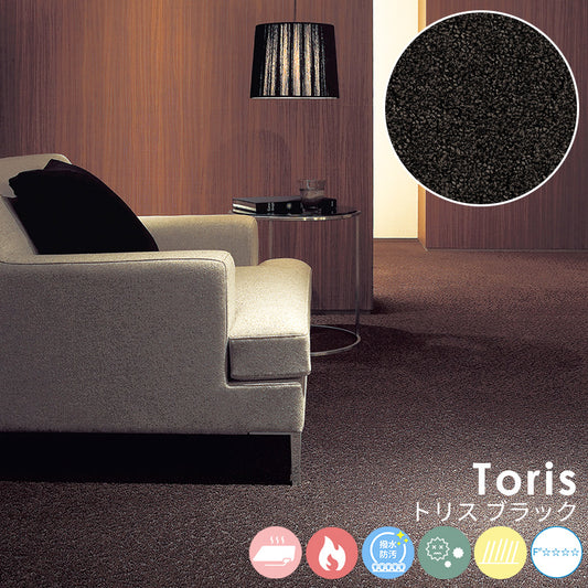 カット&ループパイルによって浮かび上がる柄から生まれる深い品格 ナイロンカーペット Toris - トリス ブラック