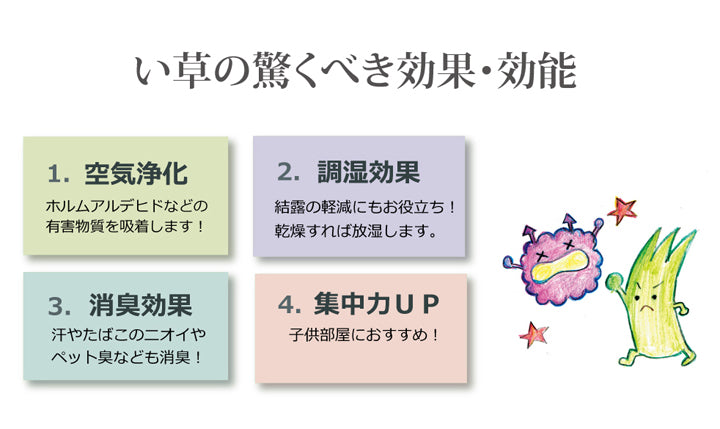 はっ水加工付きい草上敷きカーペット 湖水(こすい)