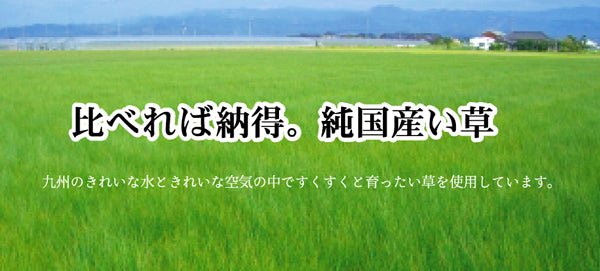 純国産 無染土い草 ベビーマット 『デニム 素肌草』 ブルー 70×120cm (中材:固わた15mm)