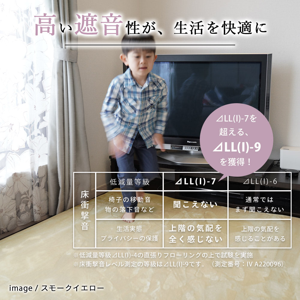 極上のもっちりボリュームで防音効果も!低反発×高反発手洗いできるフランネルラグ102