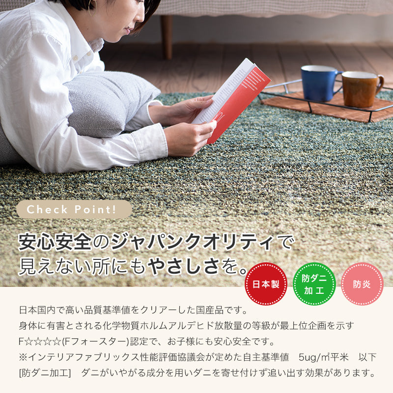 美しいマリンテイストのグラデーションで抗菌・抗ウイルス加工の高機能洗えるラグ Luire -リュイール