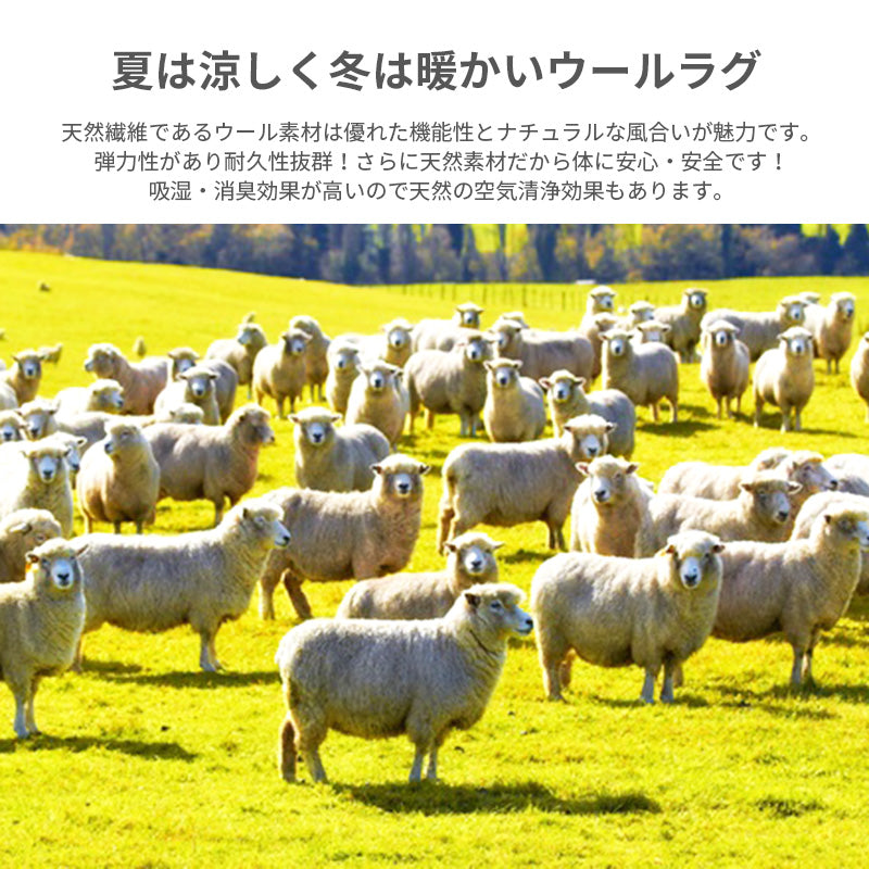 ウール素材100%!夏涼しくて冬は暖かいオールシーズン使える防音ラグ Dele - ディーリー