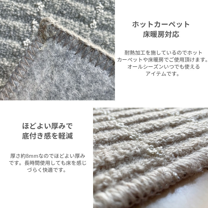 ウール素材使用!夏涼しくて冬は暖かいオールシーズン使える防音ラグ Lux - ラクス
