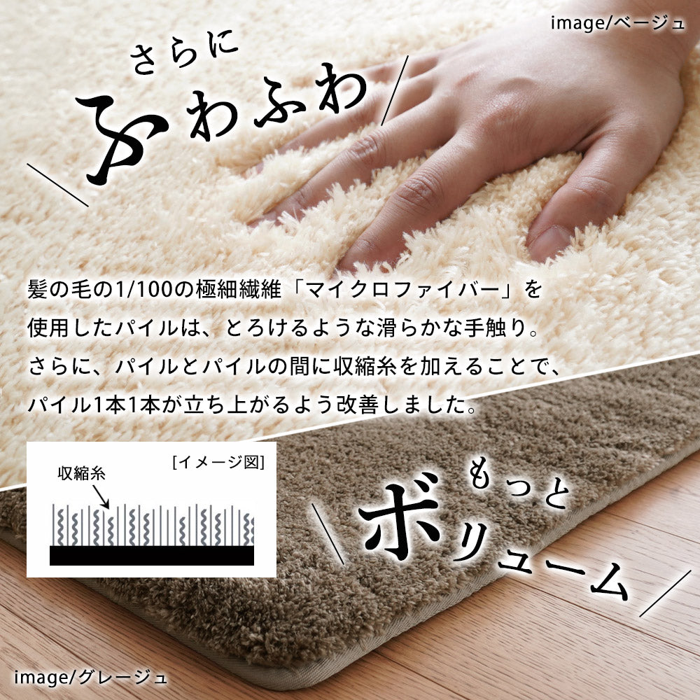 ふんわり、とろけるやさしい触り心地!洗えるマイクロファイバーラグ MS-305