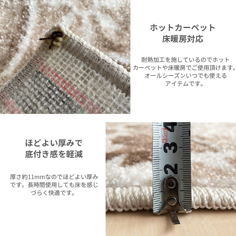 ナイロン100%の耐久性とデザインをあわせもったデザインラグ 本間3~10畳サイズ Nice - ニース