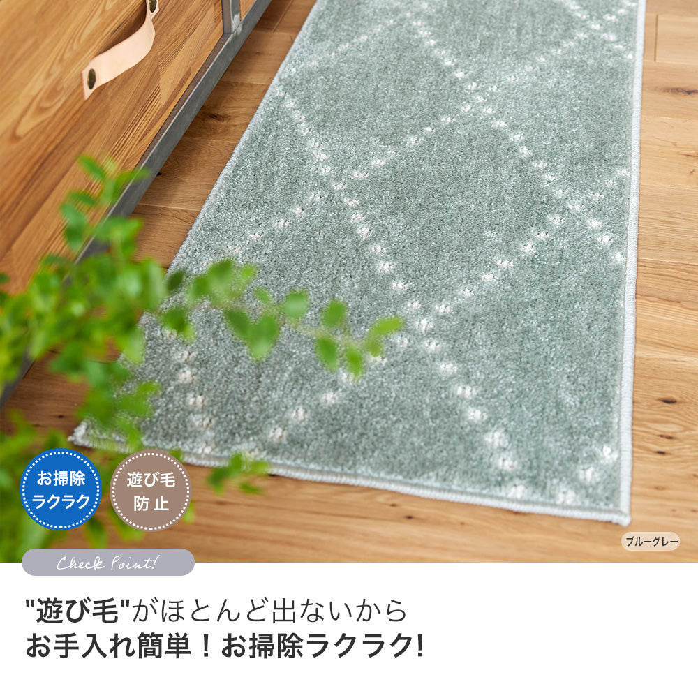 日本製防ダニ加工のついたアレルブロックオールシーズンシンプル洗えるキッチンマット ポンド