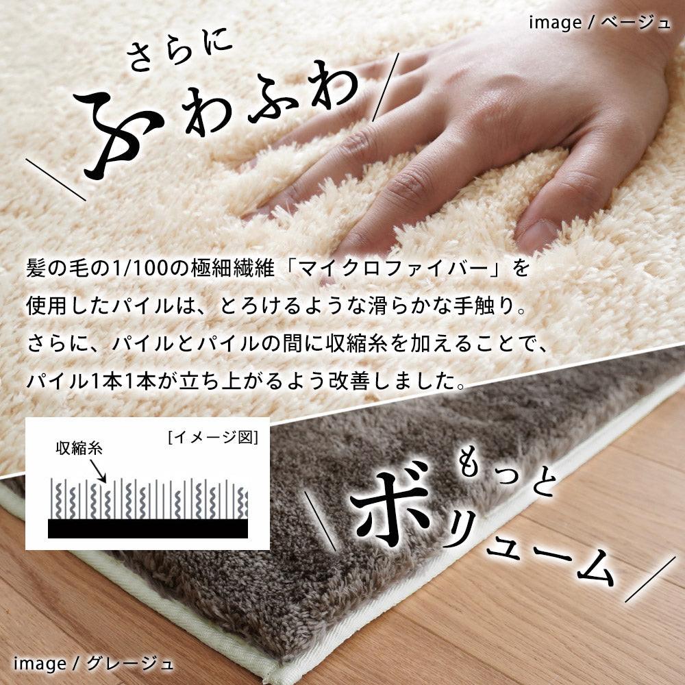 洗えるシャギー2層ウレタンパズルマイクロファイバージョイントラグマットPZ-305