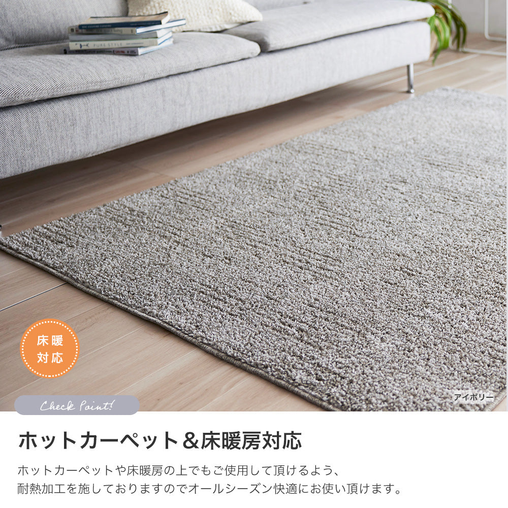 日本製防ダニ加工のついたアレルブロックオールシーズンシンプル洗える無地ラグ ソル【JAN:4549781289915】