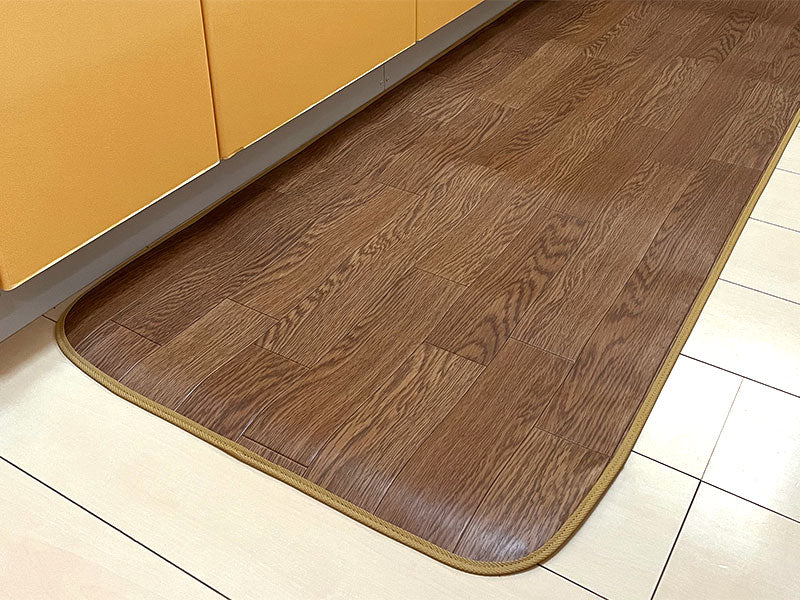 汚れても拭き取るだけでキレイ!はっ水・抗菌・防炎機能付きキッチンマット幅40cmタイプ<Tanny - タニーブラウン>