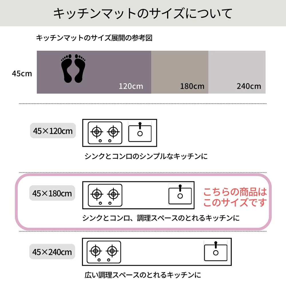 やわらかいPVC素材を使用したお手入れ簡単！ささっと拭くだけのルシファーPVCキッチンマット[45*180cm]ⒸDisney