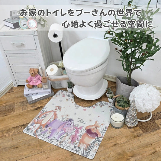 撥水トイレマット やわらかPVC素材を使用したお手入れ簡単！くまのプーさん 55×60cm