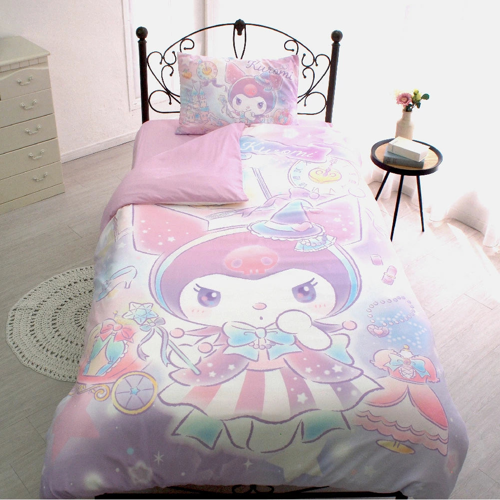 【Sanrio サンリオ】クロミ 絵羽柄ふとんカバーセット（布団カバー・シーツ・ピローケース）カバーリング3点セット (C)'23 SANRIO(L)